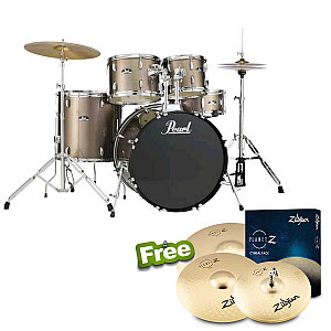 Pearl Roadshow RS525SB/C 5-Piece Drum Set + Cymbals Zildjian Planet Z